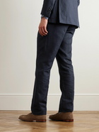 Richard James - Tapered Pleated Linen Suit Trousers - Blue