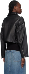 AGOLDE Black Shoreditch Ski Club Edition Remi Leather Biker Jacket