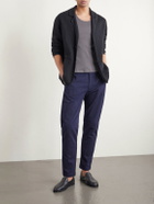 Barena - Slim-Leg Crinkled Cotton-Blend Trousers - Blue