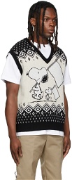 Soulland Black & Off-White Peanuts Edition Snoopy Kieran Vest