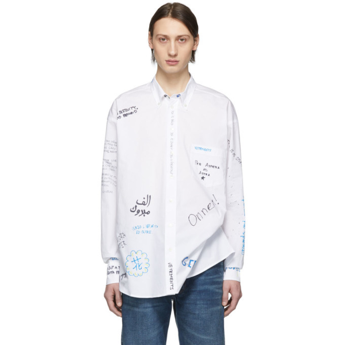 Photo: Vetements White Scribble 2029 Shirt