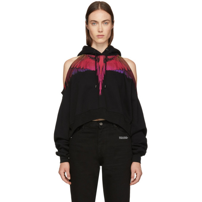 Photo: Marcelo Burlon County of Milan Black Cropped Color Wings Hoodie