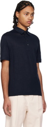 ZEGNA Navy Solid Polo