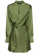 SIMKHAI - Talit Draped Satin Mini Dress