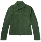 Mr P. - Slim-Fit Suede Blouson Jacket - Dark green
