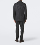 Brunello Cucinelli Chalk stripe wool, silk, and cashmere suit