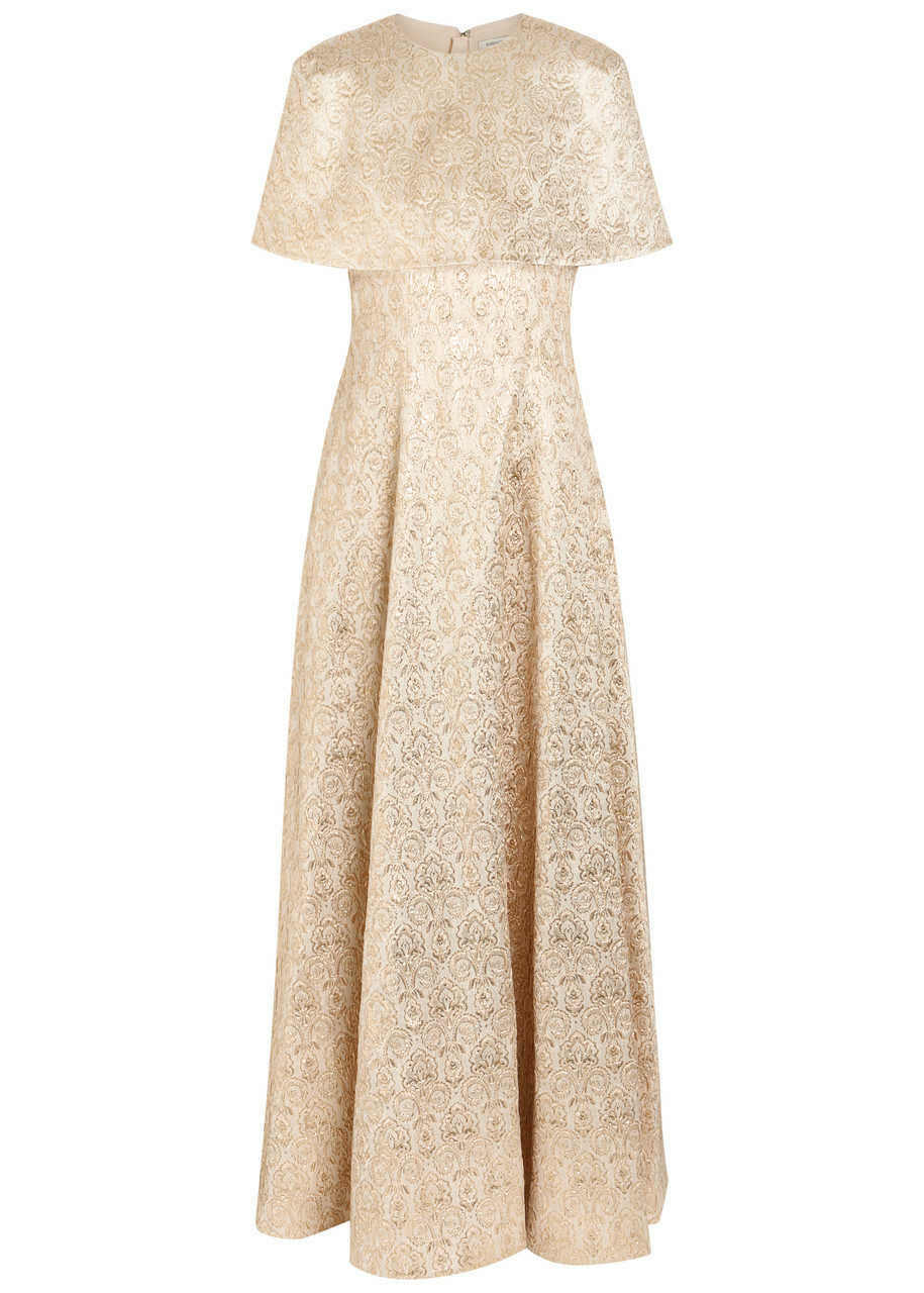 Emilia Wickstead Lucretia Floral-jacquard Cloqué Gown Gold