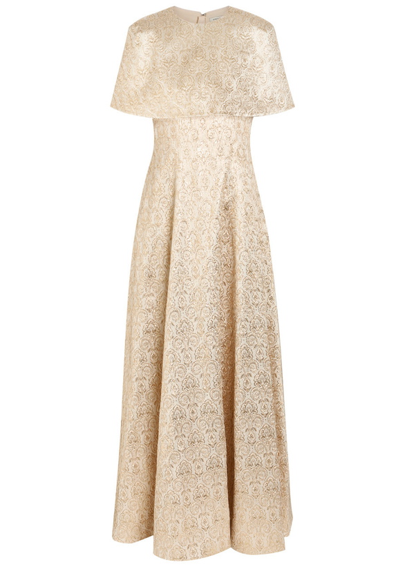 Photo: Emilia Wickstead Lucretia Floral-jacquard Cloqué Gown Gold