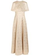 Emilia Wickstead Lucretia Floral-jacquard Cloqué Gown Gold