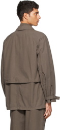 Lemaire Taupe Gabardine Storm Flap Jacket