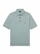 Etro - Logo-Embroidered Cotton and Cashmere-Blend Polo Shirt - Green