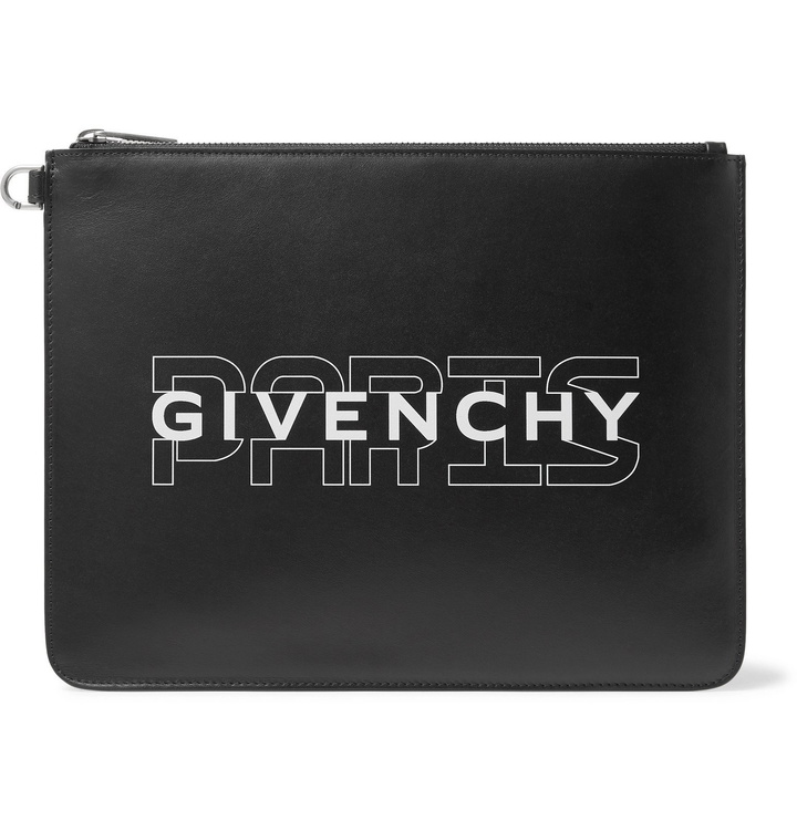 Photo: Givenchy - Logo-Print Leather Pouch - Black
