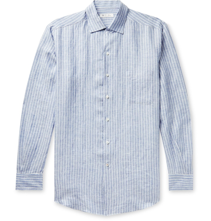 Photo: Loro Piana - Striped Linen Shirt - Blue