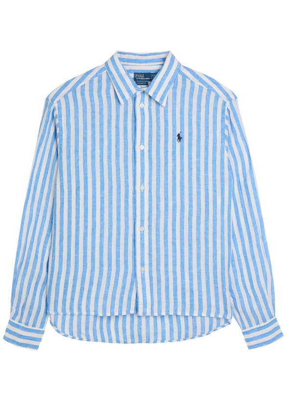 Photo: Polo Ralph Lauren Striped Linen Shirt Blue