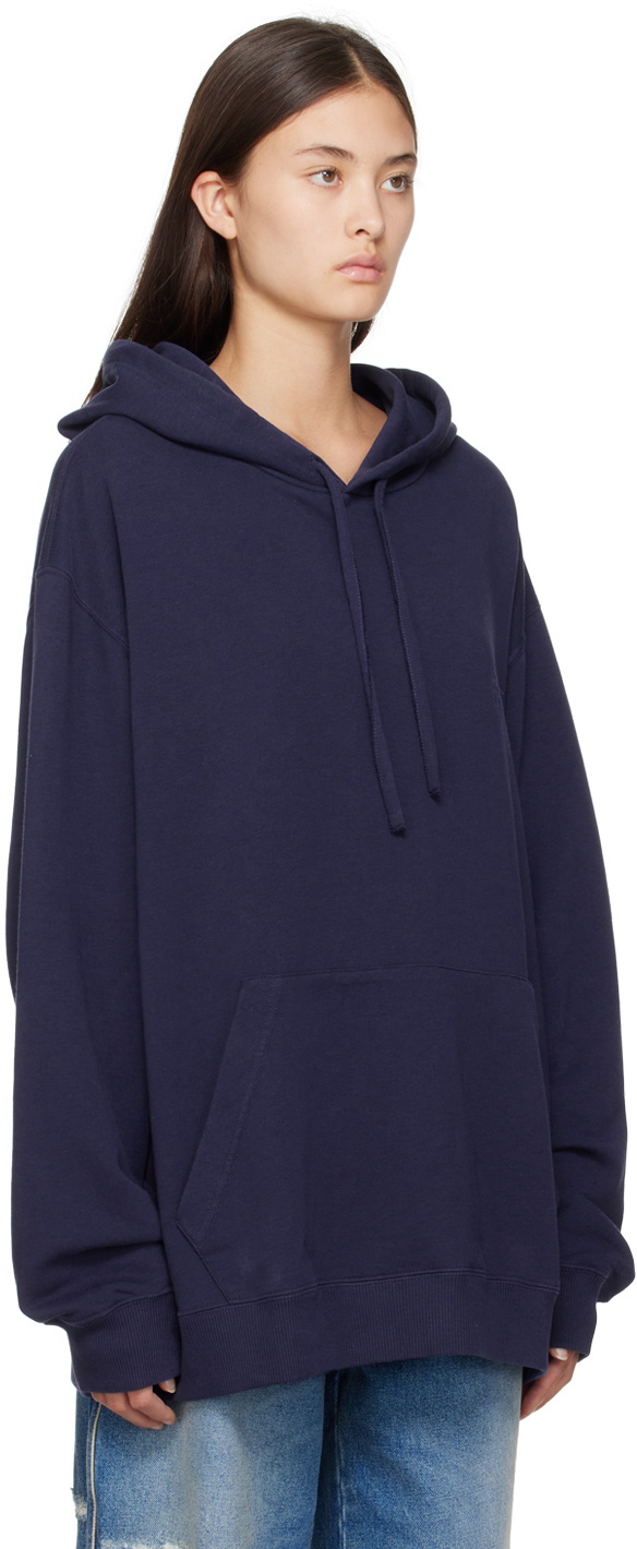 MM6 Maison Margiela Blue Embroidered Hoodie