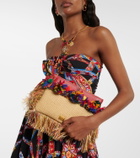 Dolce&Gabbana Fringed woven leather-trimmed pouch