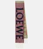 Loewe Logo reversible alpaca and wool-blend scarf