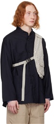 Engineered Garments Gray & Off-White Shoulder Vest