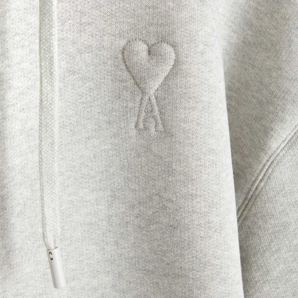 AMI Paris Women's ADC Embossed Hoodie in Heather Grey