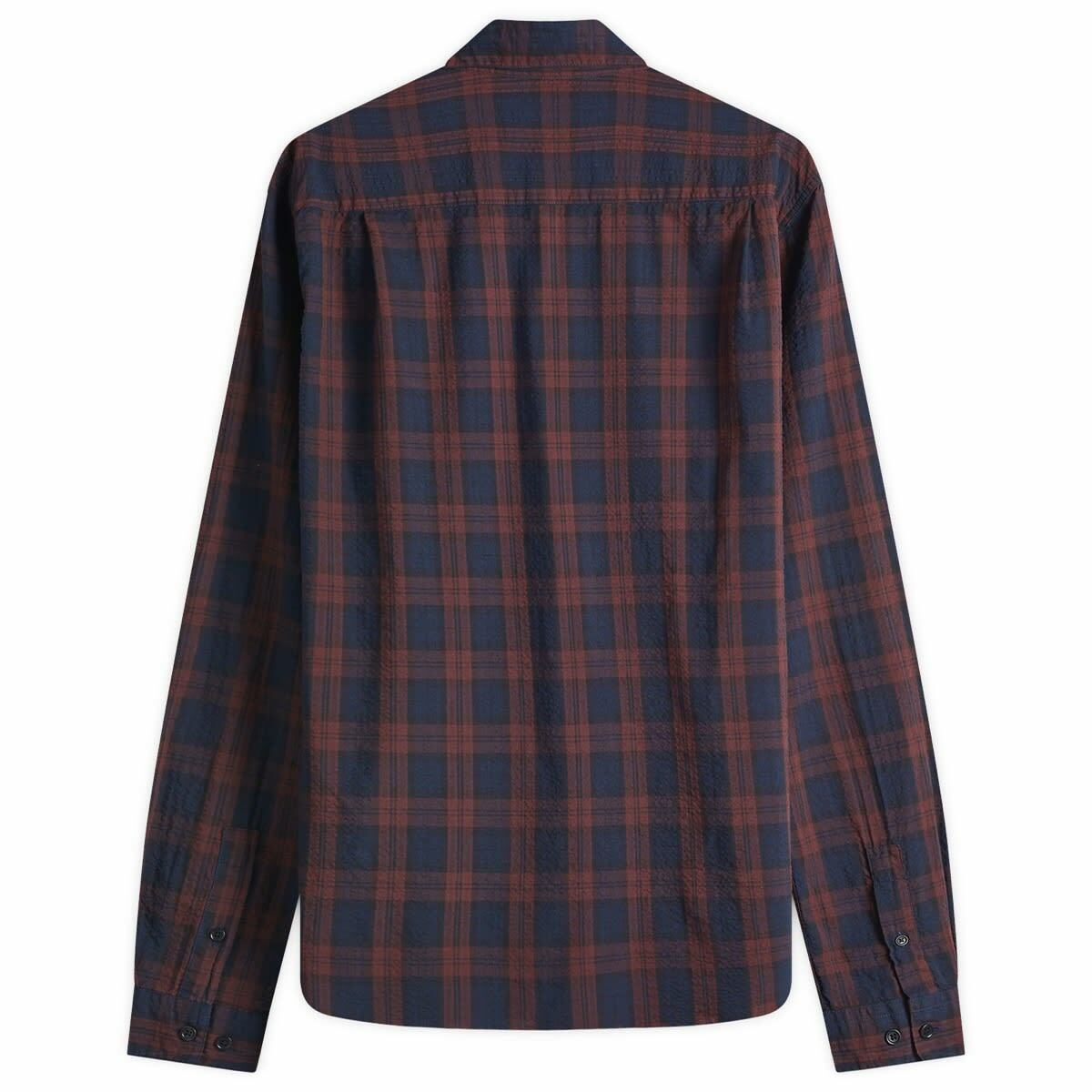 END. x YMC Curtis Shirt Shadow Plaid in Plum/Black Plaid