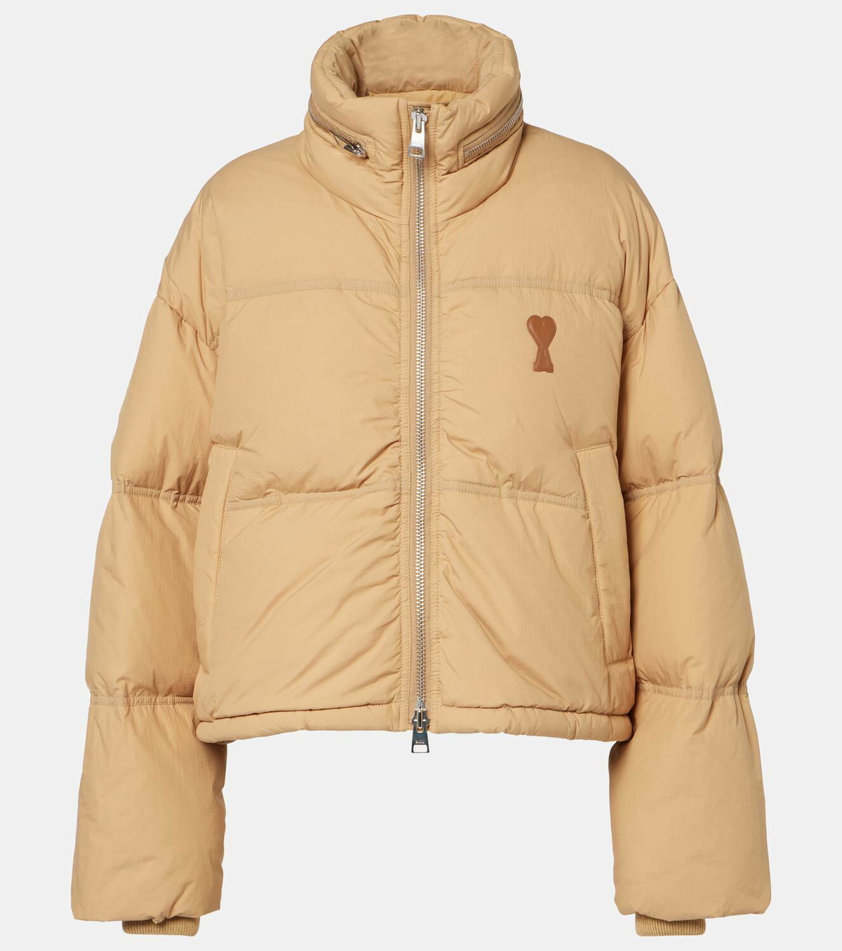 Ami Paris Ami De Cœur technical canvas down jacket