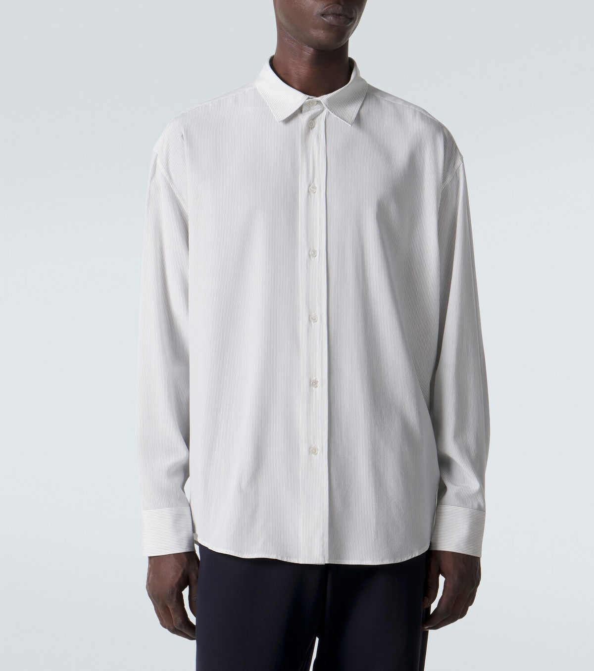 The Row Granada striped silk shirt
