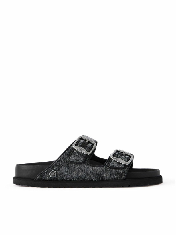 Photo: BIRKENSTOCK 1774 - Arizona Velvet Sandals - Black