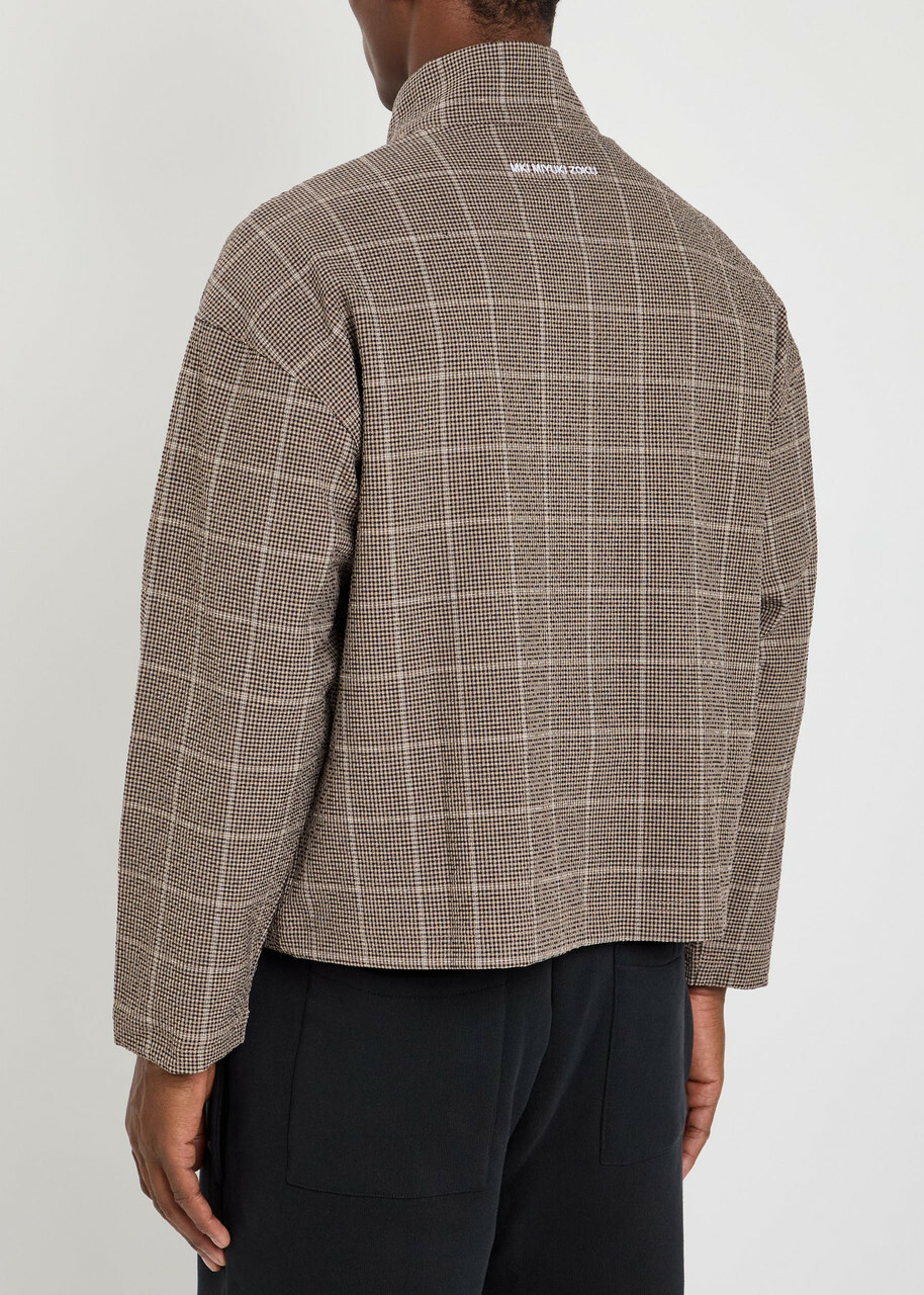 Mki Miyuki Zoku Checked Textured Woven Track Jacket Brown