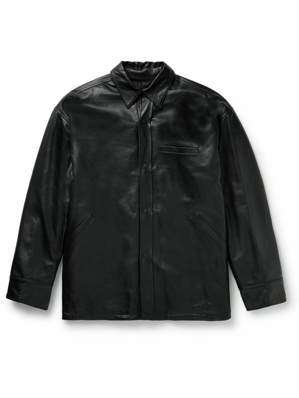 Photo: Enfants Riches Déprimés - Padded Leather Overshirt - Black