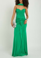 The New Arrivals Ilkyaz Ozel Amanda Stretch-jersey Maxi Dress Green