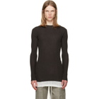 Rick Owens Brown Tower Ribbed Round Neck Sweater