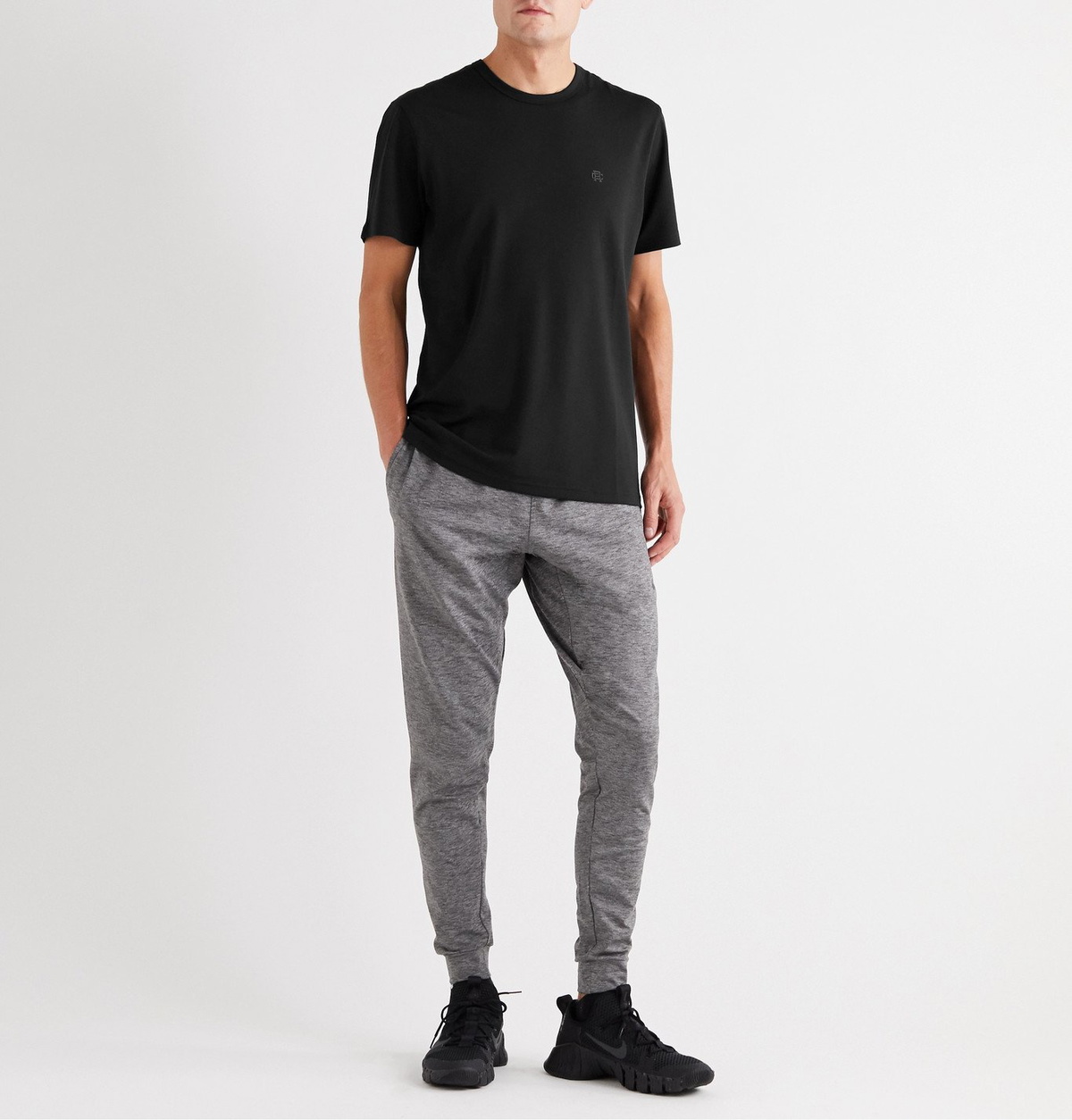 タイチ　 新品 REIGNING CHAMP POLARTEC DELTA Reigning Champ - Polartec Delta Piqué T-Shirt - Black Reigning Champ