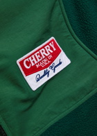 Cherry Los Angeles Racing Appliquéd Panelled Fleece Jacket Green