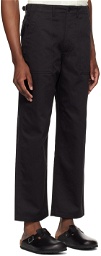 Universal Works Black Fatigue Trousers