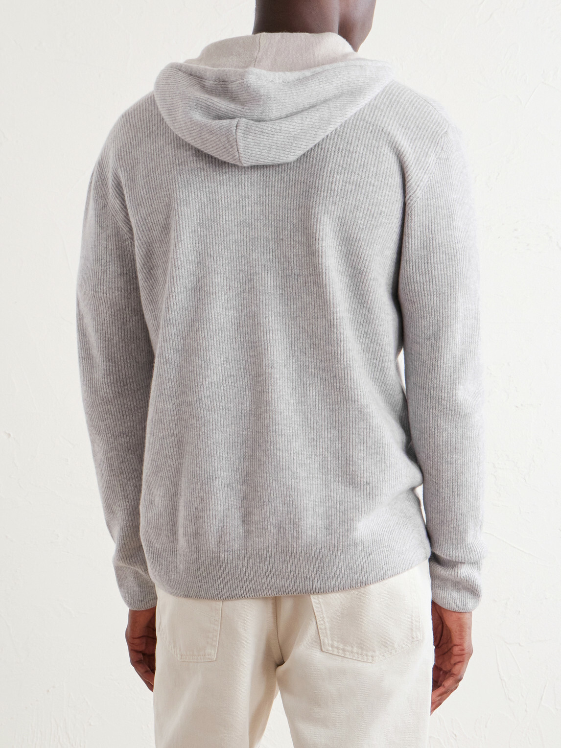 Eleventy - Ribbed Cashmere Zip-Up Hoodie - Gray