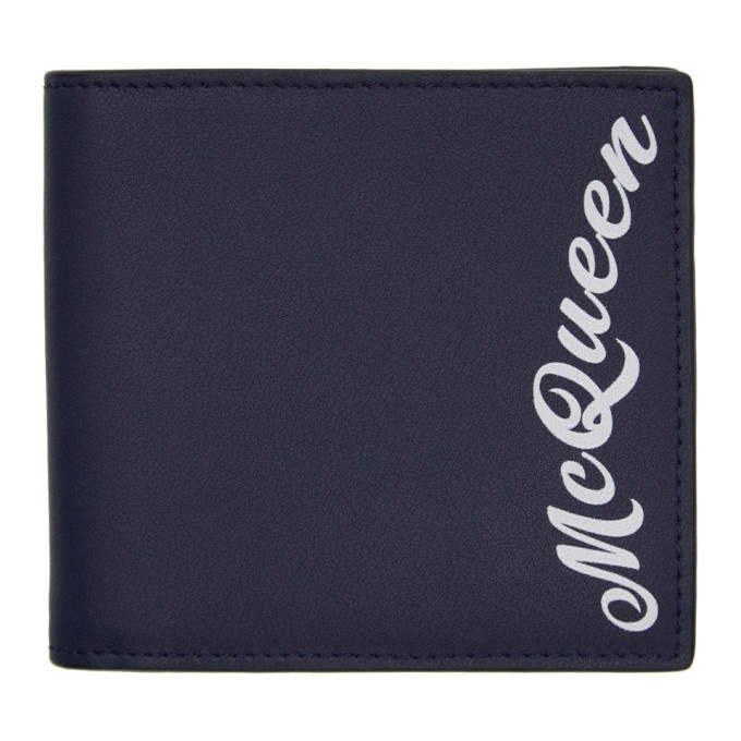 Photo: Alexander McQueen Navy Logo Wallet