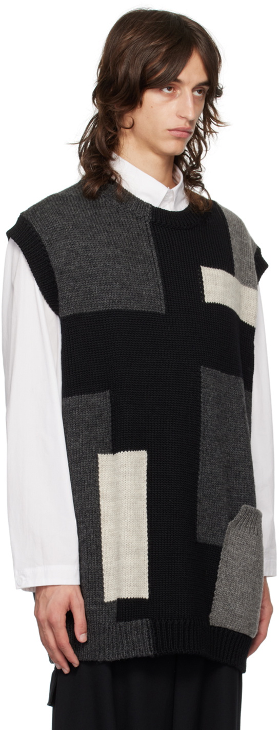 YOHJI YAMAMOTO Black Intarsia Vest