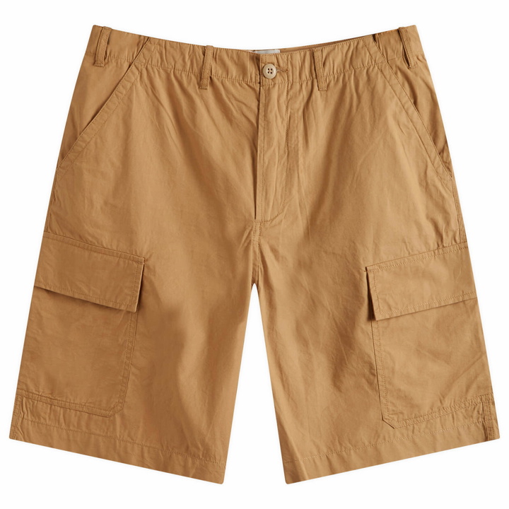 Photo: Universal Works Men's Broad Cloth Cargo Shorts in Sand