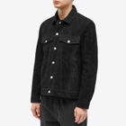 Corridor Men's Suede Trucker Jacket in Black