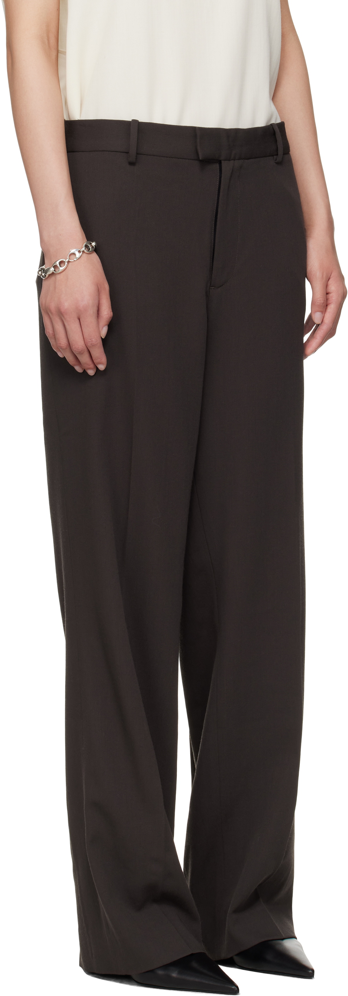 Meta Campania Collective Brown Gilles Straight Twill Trousers