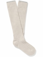 Brunello Cucinelli - Ribbed Cashmere Socks - Gray