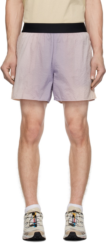 Photo: RCOS Purple & Tan 2-In-1 Nylon Running Shorts