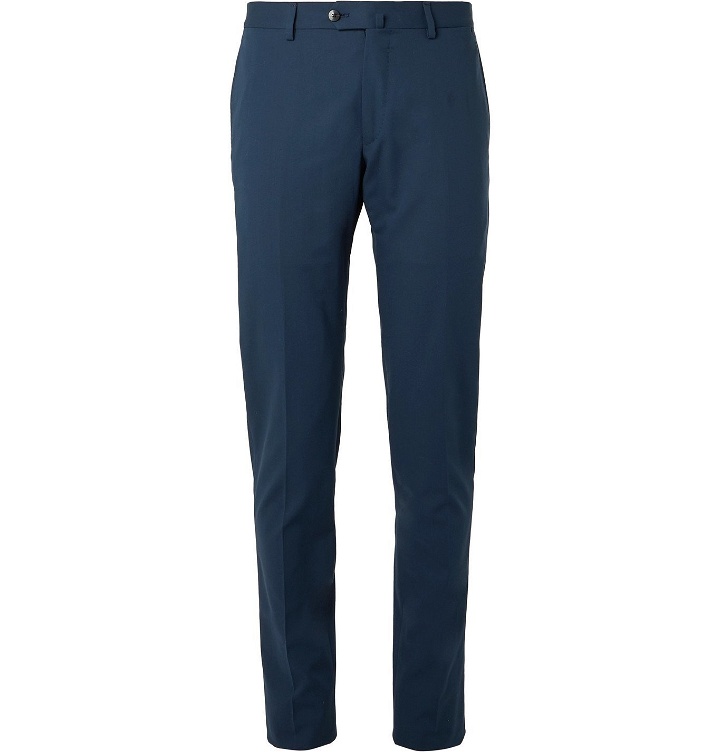 Photo: Caruso - Slim-Fit Cotton Suit Trousers - Blue
