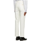 Dunhill White Cotton Stretch Chinos