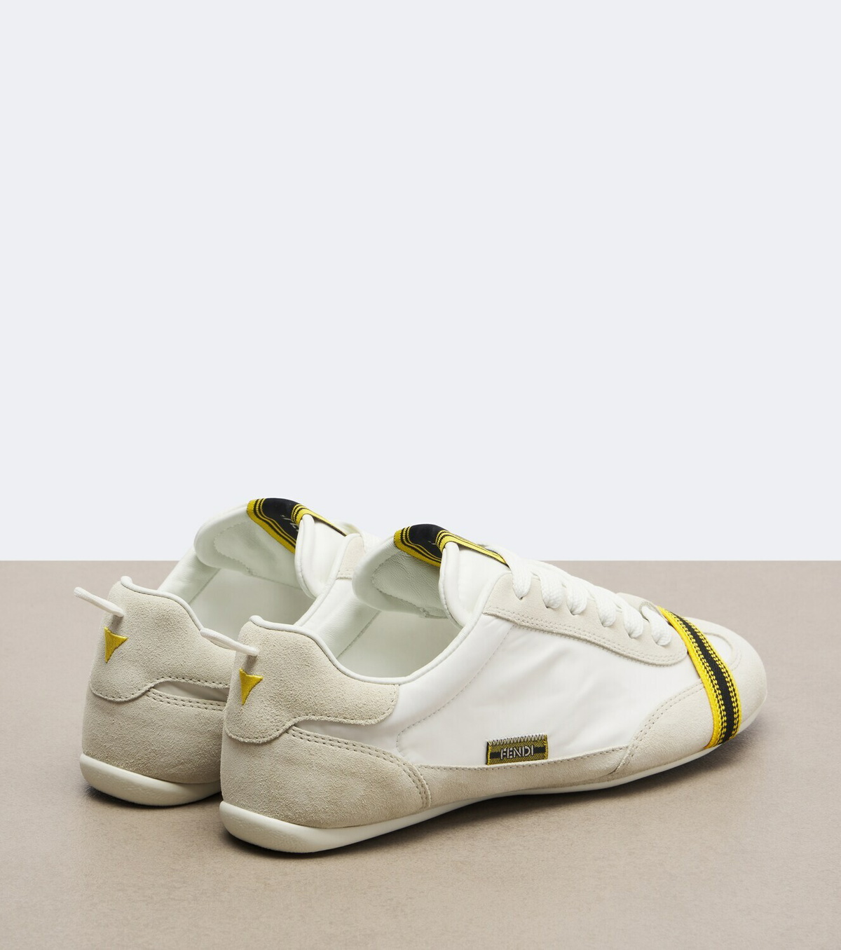 Fendi Wrap suede-trimmed sneakers