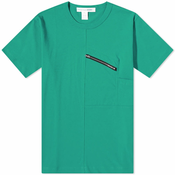 Photo: Comme des Garçons SHIRT Men's Zip Pocket Tee in Green