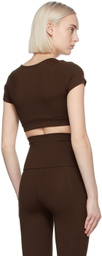 Live the Process Brown Crystal Short Sleeve Sport Top