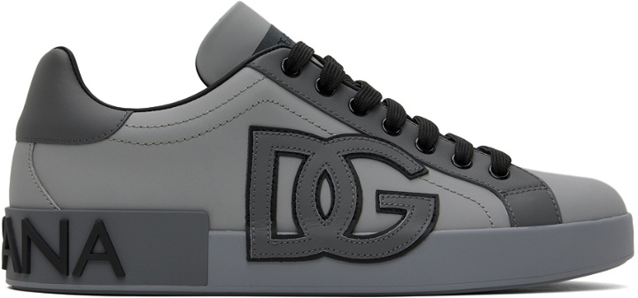 Photo: Dolce&Gabbana Gray Portofino Sneakers