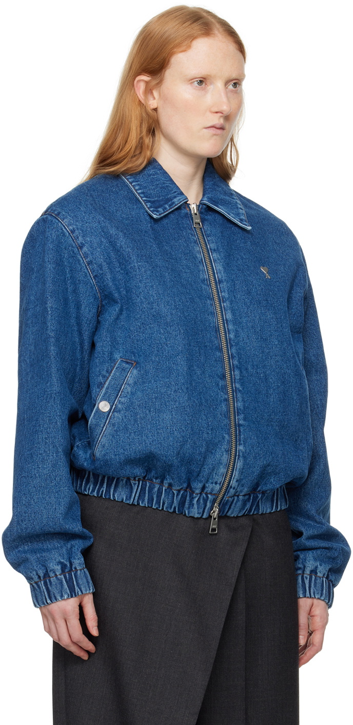 AMI Paris Blue Ami de Cœur Denim Jacket