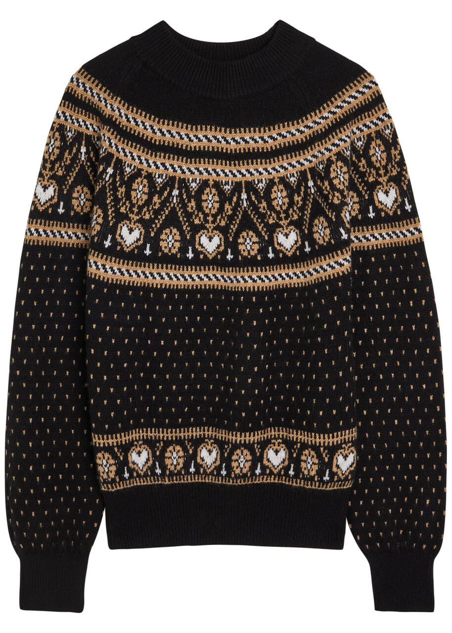 Khaite Guy Fair Isle Cashmere Jumper Black